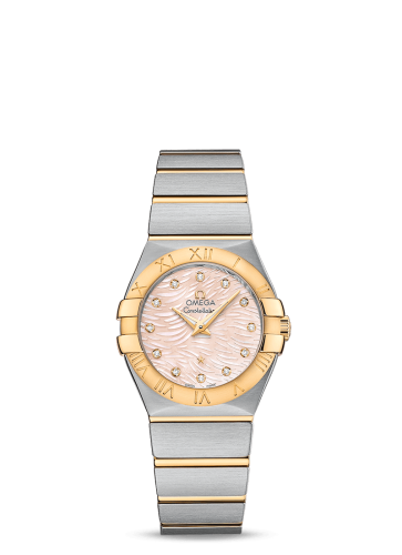 Omega Constellation Quartz 27 Brushed Stainless Steel / Yellow Gold / Pink MOP